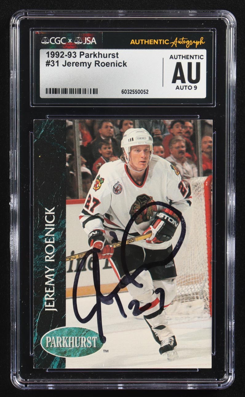 Jeremy Roenick Signed 1992-93 Parkhurst #31 (CGC | Autograph Graded CGC 9) at PristineAuction.com Jeremy Roenick Signed 1992-93 Parkhurst #31 (CGC | Autograph Graded CGC 9) at PristineAuction.com