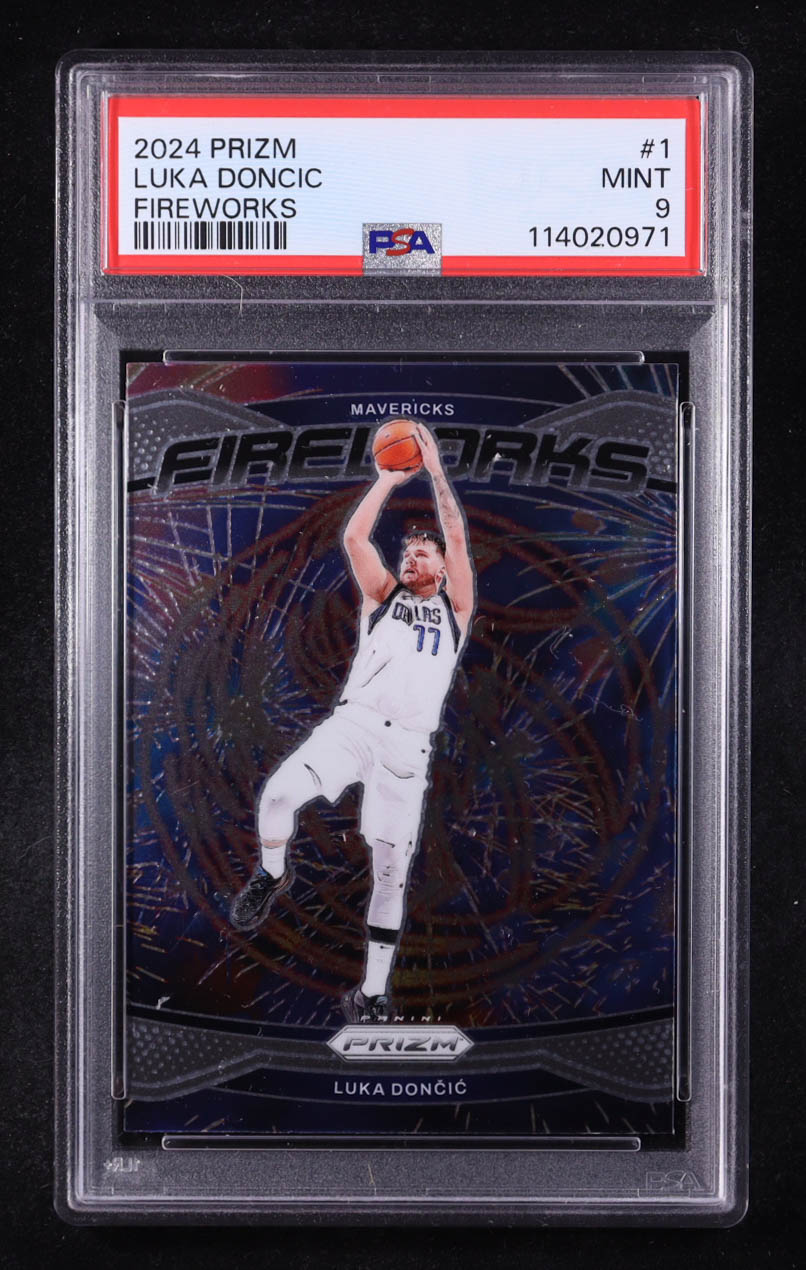 Luka Doncic 2024-25 Panini Prizm Fireworks #1 (PSA 9) at PristineAuction.com Luka Doncic 2024-25 Panini Prizm Fireworks #1 (PSA 9) at PristineAuction.com