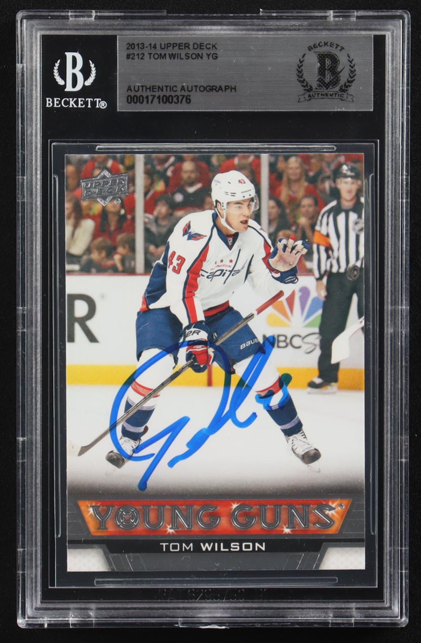 Tom Wilson Signed 2013-14 Upper Deck Series One Young Guns #212 RC (BGS) at PristineAuction.com Tom Wilson Signed 2013-14 Upper Deck Series One Young Guns #212 RC (BGS) at PristineAuction.com