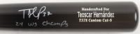 Teoscar Hern&aacute;ndez Signed Marucci Player Model Baseball Bat Inscribed "24 WS Champs" (Fanatics) at PristineAuction.com