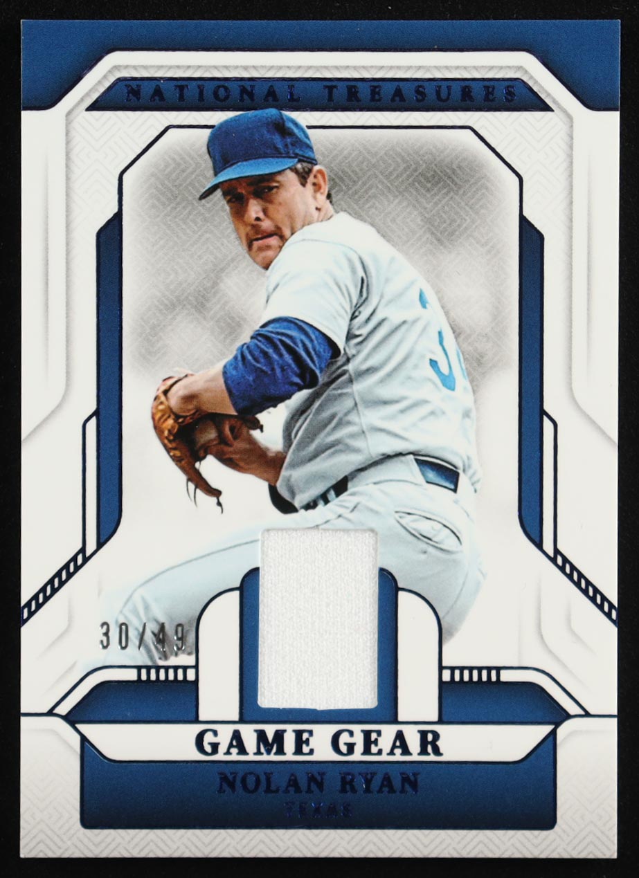 Nolan Ryan 2025 Panini National Treasures Game Gear Swatches Blue #5 #30/49 at PristineAuction.com Nolan Ryan 2025 Panini National Treasures Game Gear Swatches Blue #5 #30/49 at PristineAuction.com