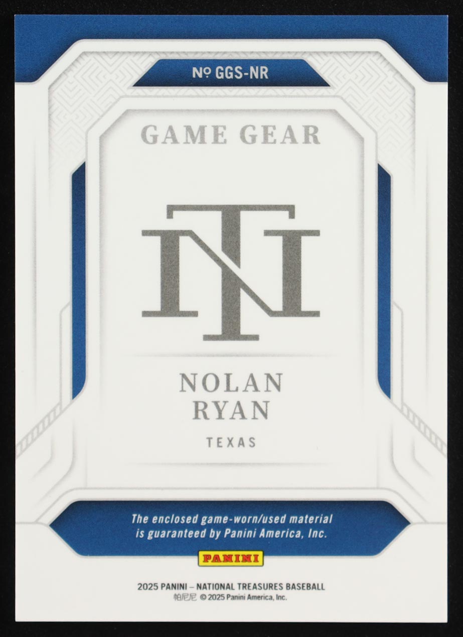 Nolan Ryan 2025 Panini National Treasures Game Gear Swatches Blue #5 #30/49 at PristineAuction.com Nolan Ryan 2025 Panini National Treasures Game Gear Swatches Blue #5 #30/49 at PristineAuction.com