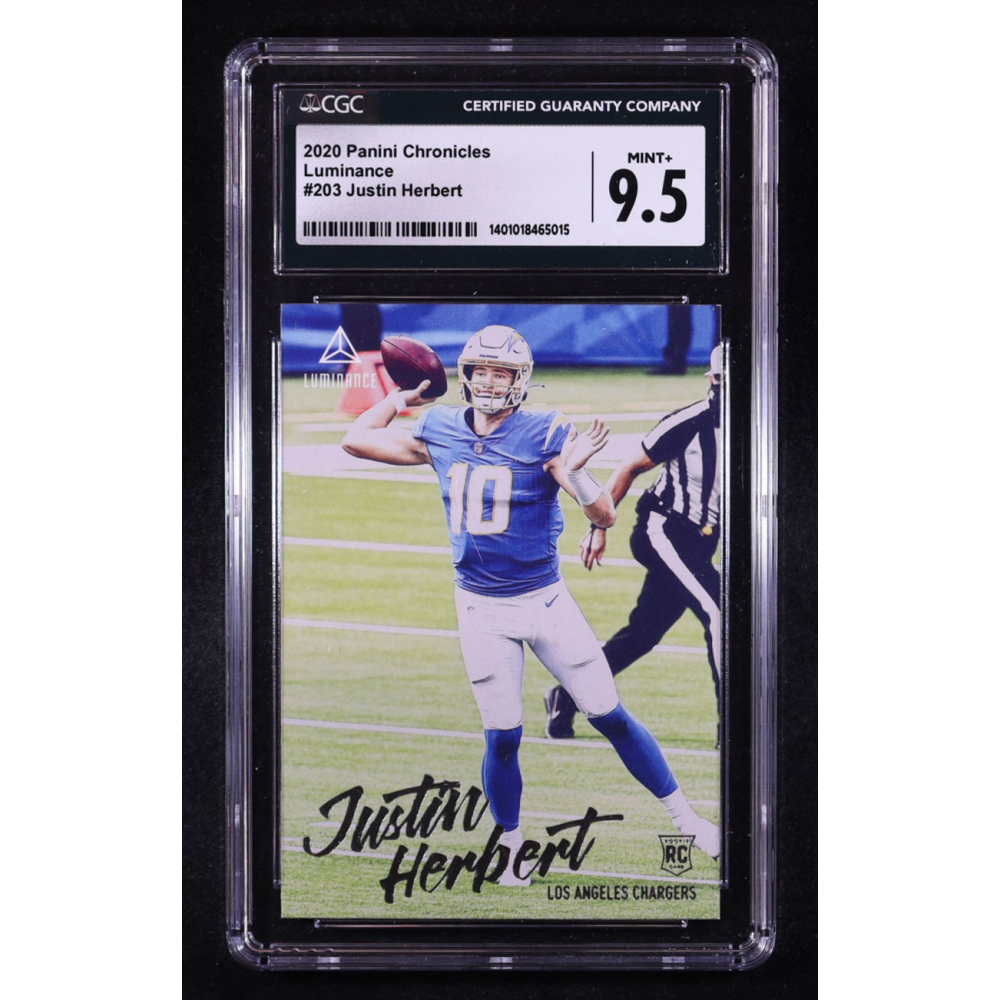 Justin Herbert 2020 Panini Chronicles Luminance #203 RC (CGC 9.5) at PristineAuction.com