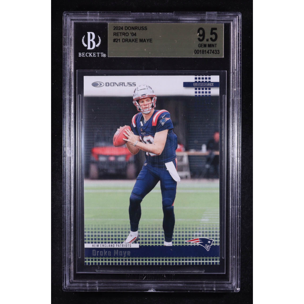 Drake Maye 2024 Panini Donruss Retro 04' #21 RC (BGS 9.5) at PristineAuction.com