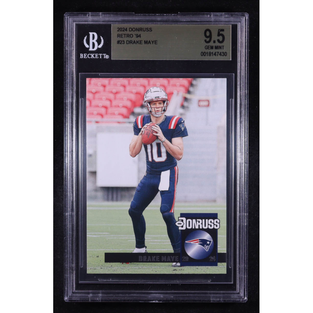Drake Maye 2024 Panini Donruss Retro 04' #23 RC (BGS 9.5) at PristineAuction.com
