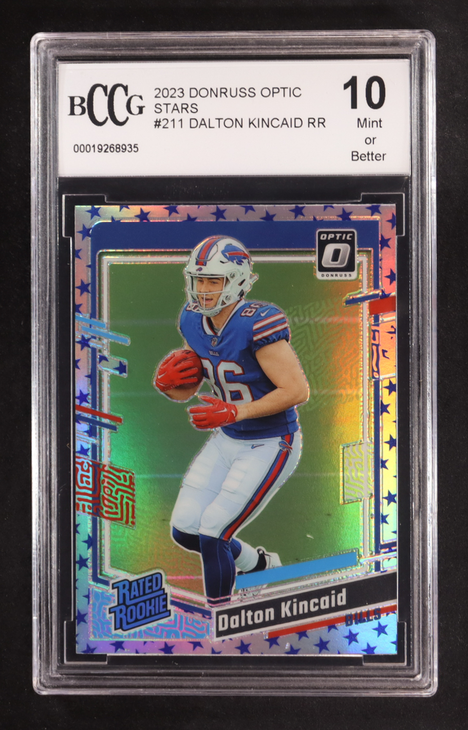 Dalton Kincaid 2023 Donruss Optic Stars #211 RR RC (BCCG 10) at PristineAuction.com Dalton Kincaid 2023 Donruss Optic Stars #211 RR RC (BCCG 10) at PristineAuction.com