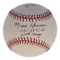 Bill "Moose" Skowron Signed OML Baseball Inscribed "1956-58-61-62 World Champs" & "Hank Bauer Was My Best Friend and a Great Yankee" (PSA) at PristineAuction.com
