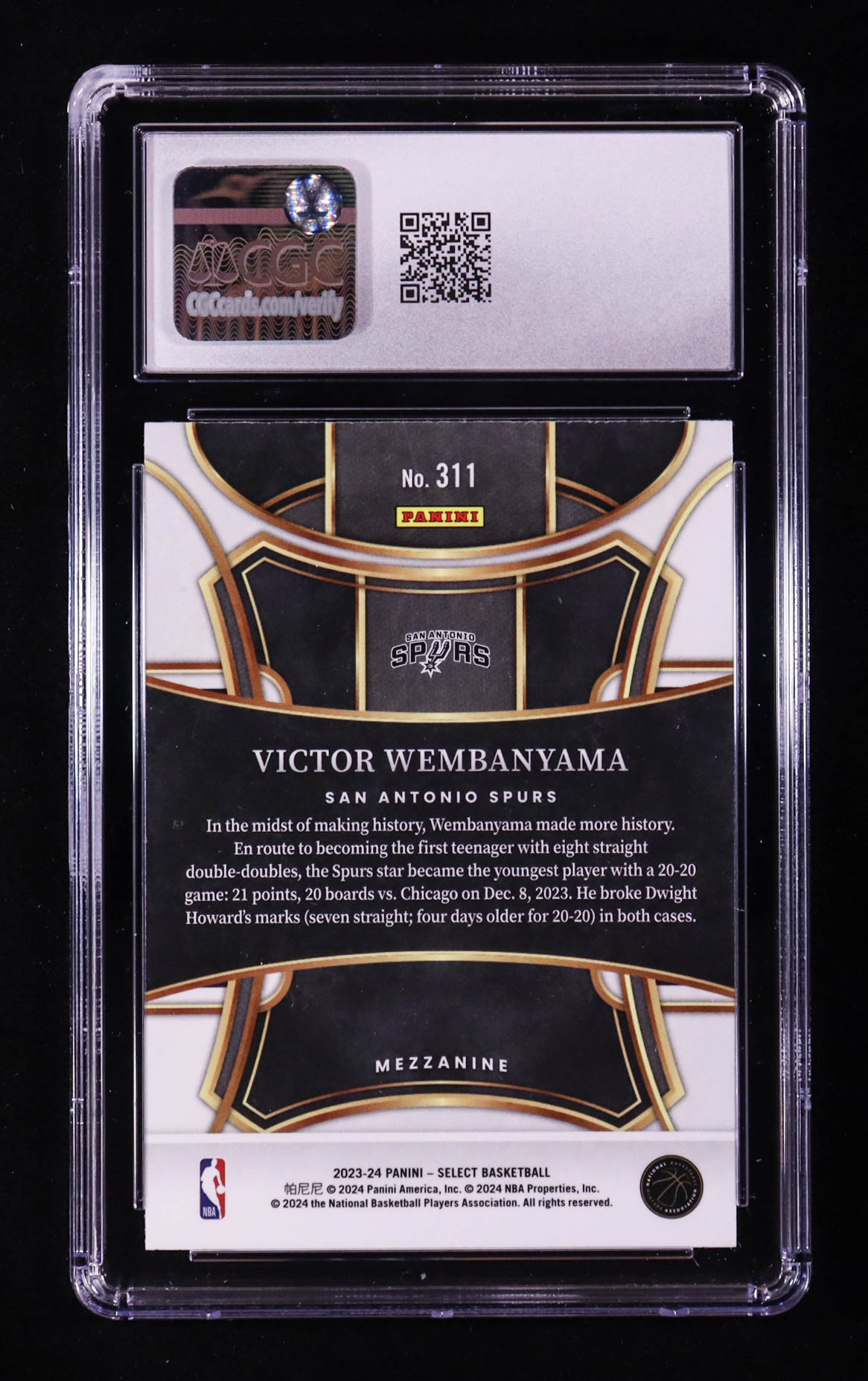 Victor Wembanyama 2023-24 Select #311 RC (CGC 9.5) at PristineAuction.com Victor Wembanyama 2023-24 Select #311 RC (CGC 9.5) at PristineAuction.com