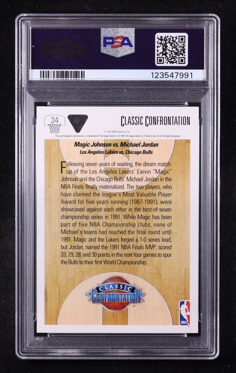Magic Johnson / Michael Jordan 1991-92 Upper Deck #34 (PSA 8) at PristineAuction.com Magic Johnson / Michael Jordan 1991-92 Upper Deck #34 (PSA 8) at PristineAuction.com