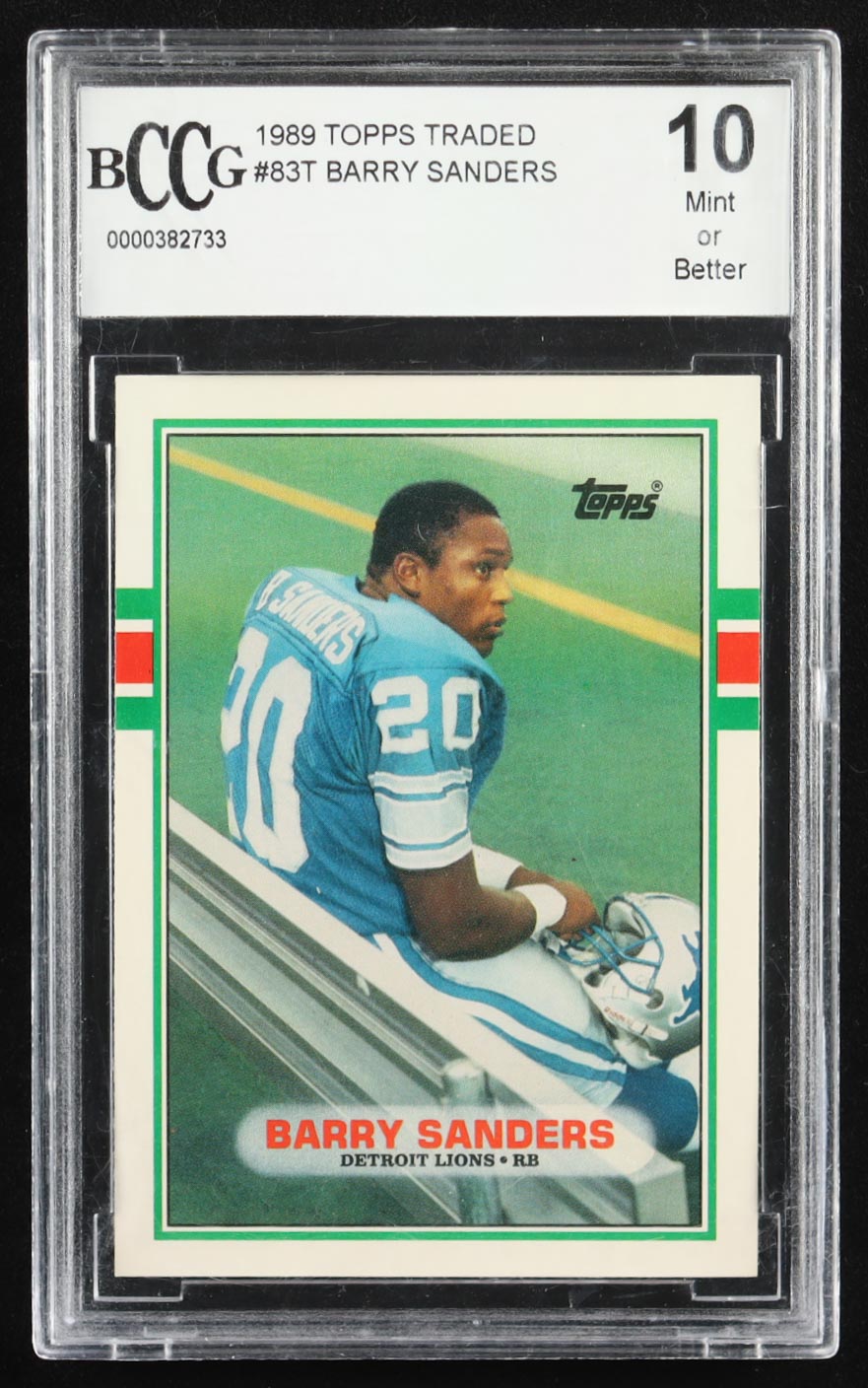 Barry Sanders 1989 Topps Traded #83T RC (BCCG 10) at PristineAuction.com Barry Sanders 1989 Topps Traded #83T RC (BCCG 10) at PristineAuction.com