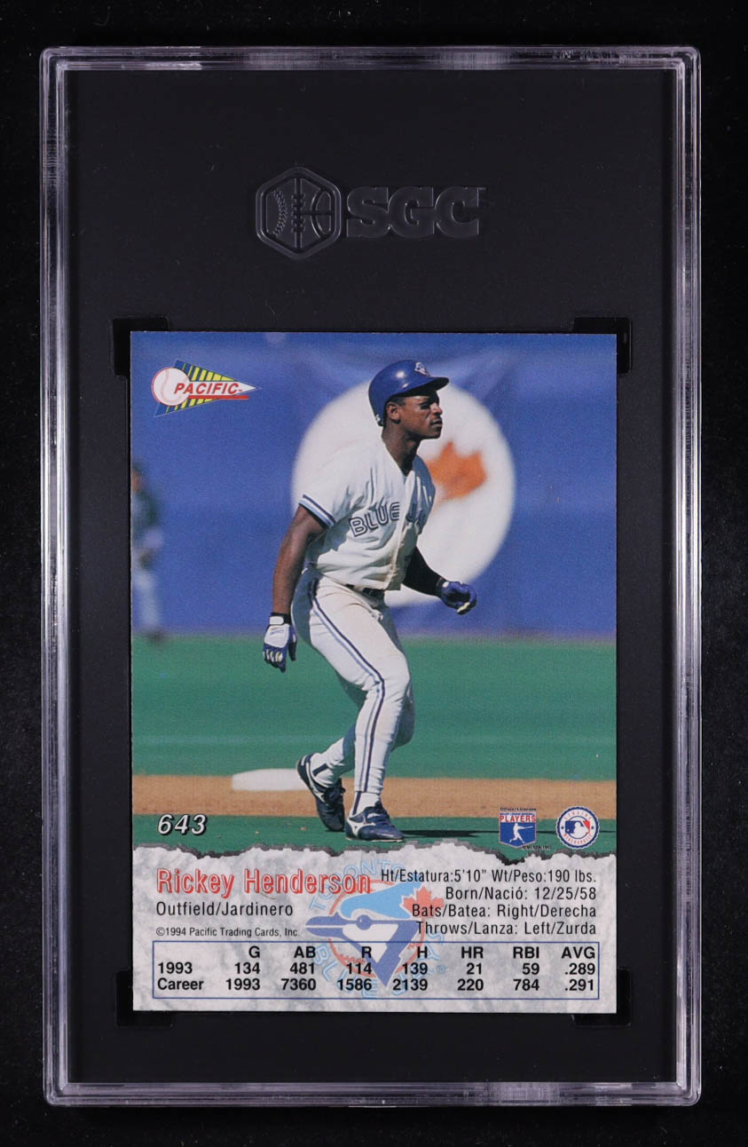 Rickey Henderson 1994 Pacific #643 (SGC 9) at PristineAuction.com Rickey Henderson 1994 Pacific #643 (SGC 9) at PristineAuction.com