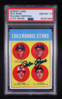Pete Rose Signed 1963 Topps Rookie Stars Reprint #537 RC (PSA | Autograph Graded PSA 10) at PristineAuction.com