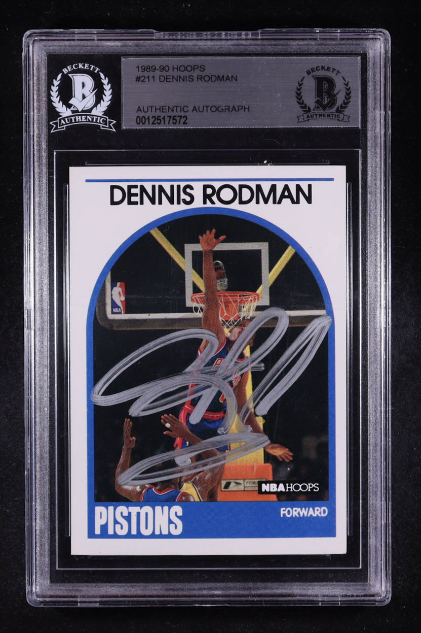 Dennis Rodman Signed 1989-90 NBA Hoops #211 (BGS) at PristineAuction.com Dennis Rodman Signed 1989-90 NBA Hoops #211 (BGS) at PristineAuction.com