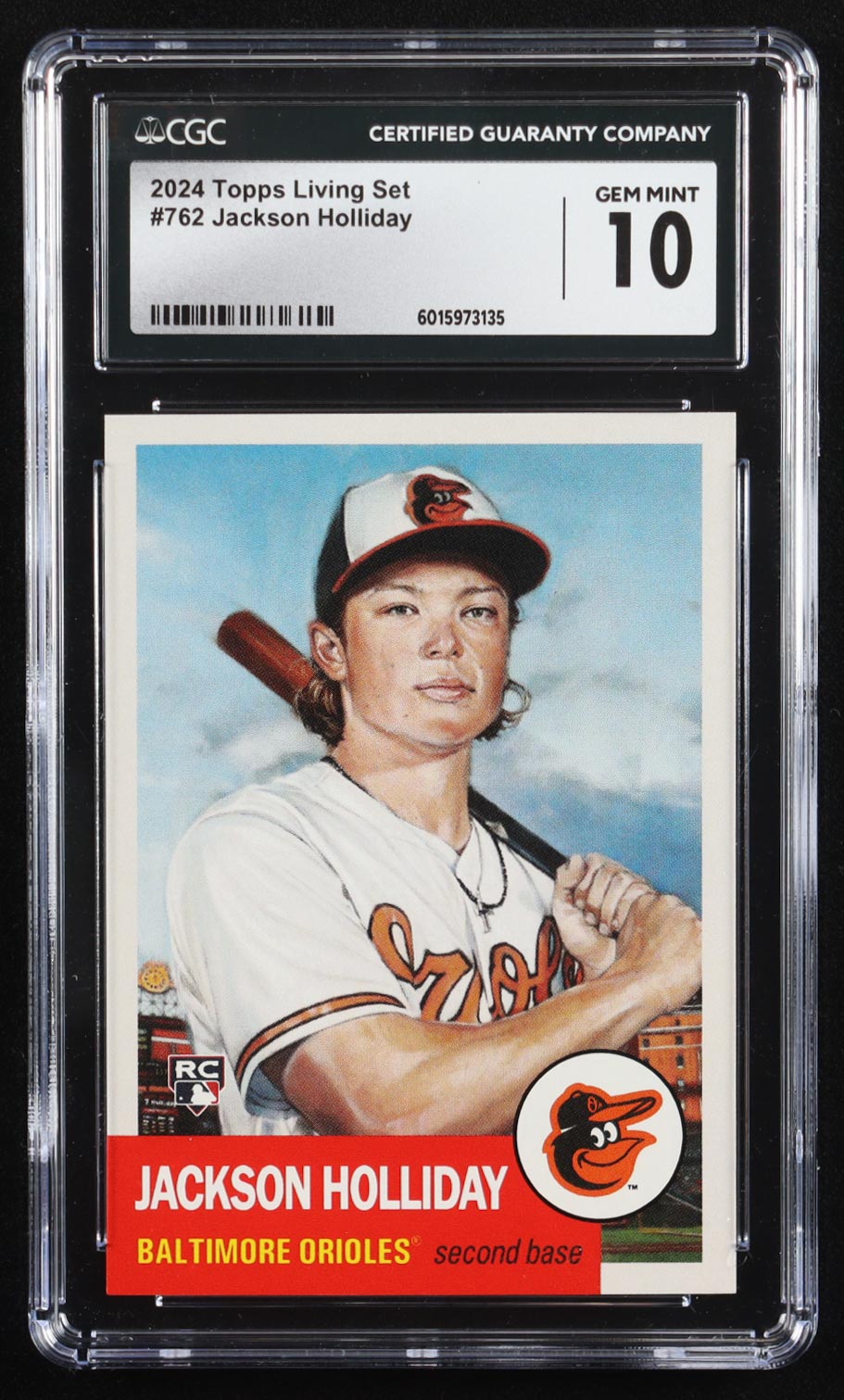Jackson Holliday 2024 Topps Living Set #762 RC (CGC 10) at PristineAuction.com Jackson Holliday 2024 Topps Living Set #762 RC (CGC 10) at PristineAuction.com
