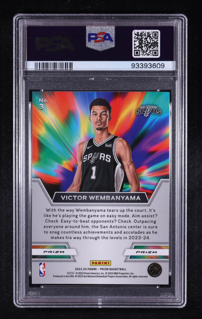 Victor Wembanyama 2023-24 Panini Instant Impact Silver Prizm #3 RC (PSA 10) at PristineAuction.com Victor Wembanyama 2023-24 Panini Instant Impact Silver Prizm #3 RC (PSA 10) at PristineAuction.com