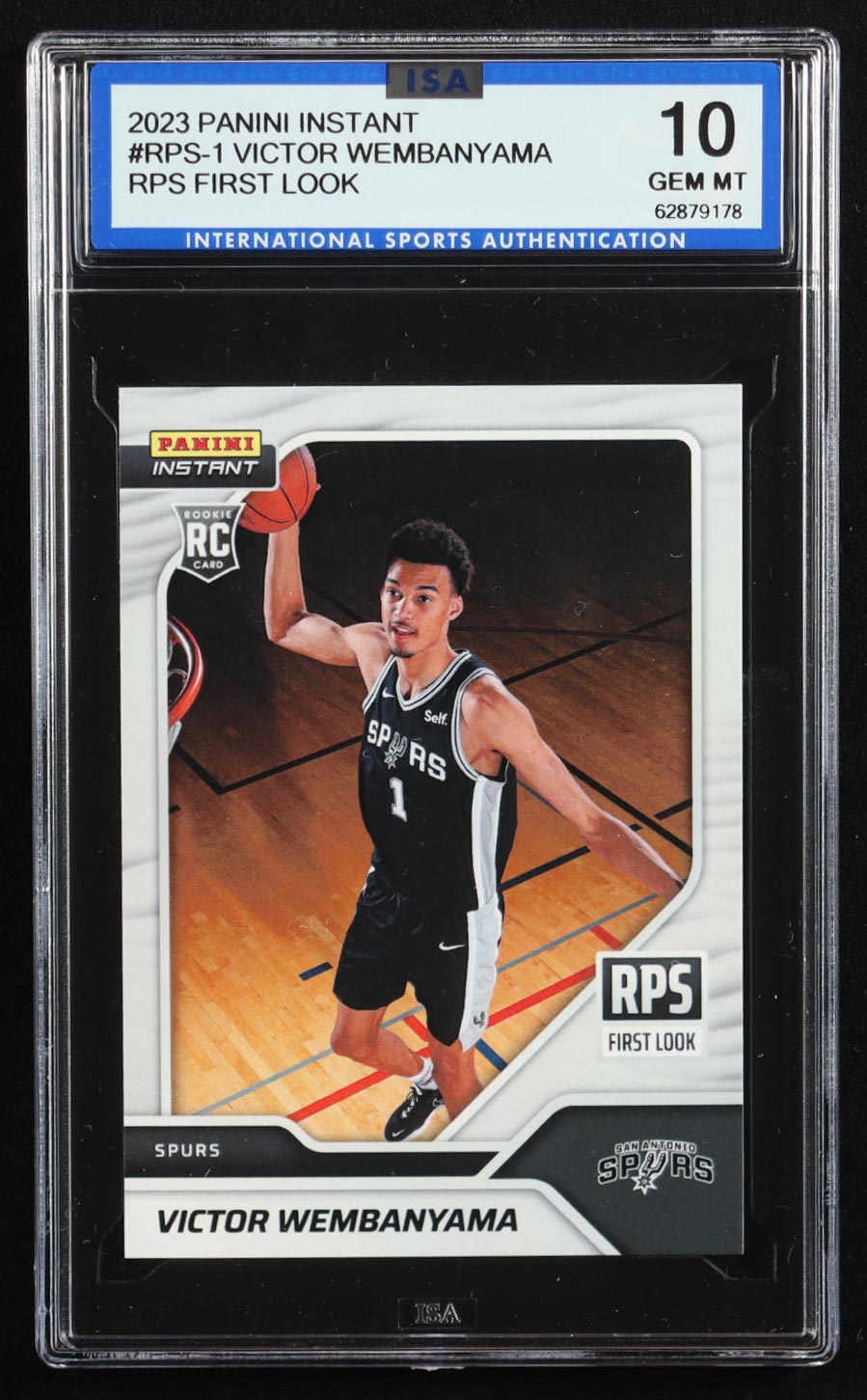 Victor Wembanyama 2023-24 Panini Instant RPS First Look #RPS1 RC (ISA 10) at PristineAuction.com Victor Wembanyama 2023-24 Panini Instant RPS First Look #RPS1 RC (ISA 10) at PristineAuction.com