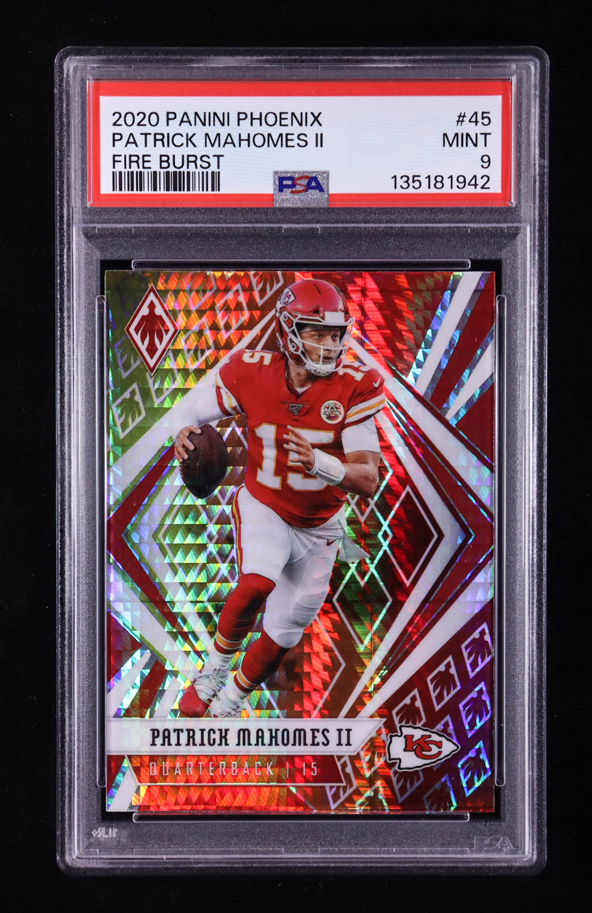 Patrick Mahomes II 2020 Panini Phoenix Fire Burst #45 (PSA 9) at PristineAuction.com Patrick Mahomes II 2020 Panini Phoenix Fire Burst #45 (PSA 9) at PristineAuction.com