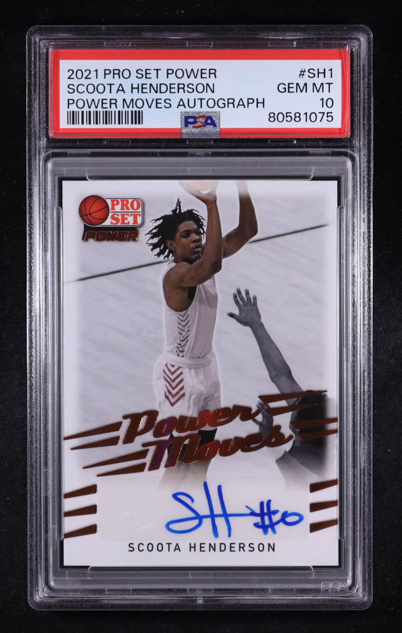 Scoot Henderson 2020-21 Pro Set Power Moves Autographs #PM-SH1 RC (PSA 10) at PristineAuction.com Scoot Henderson 2020-21 Pro Set Power Moves Autographs #PM-SH1 RC (PSA 10) at PristineAuction.com