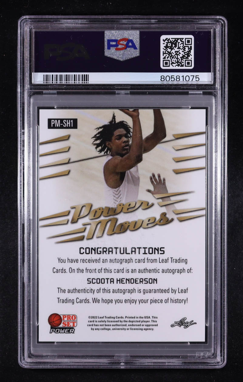 Scoot Henderson 2020-21 Pro Set Power Moves Autographs #PM-SH1 RC (PSA 10) at PristineAuction.com Scoot Henderson 2020-21 Pro Set Power Moves Autographs #PM-SH1 RC (PSA 10) at PristineAuction.com