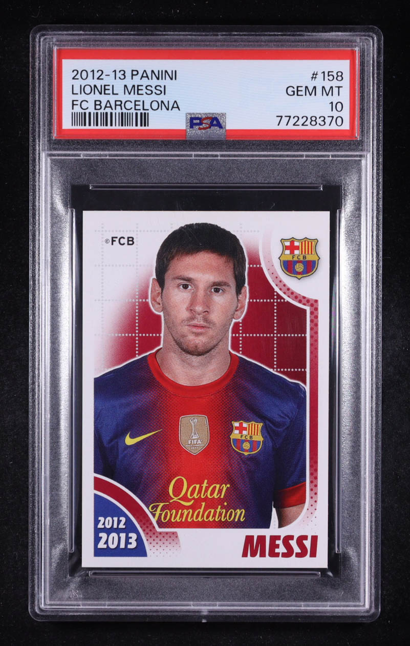 Lionel Messi 2012-13 Panini FC Barcelona #156 (PSA 10) at PristineAuction.com Lionel Messi 2012-13 Panini FC Barcelona #156 (PSA 10) at PristineAuction.com