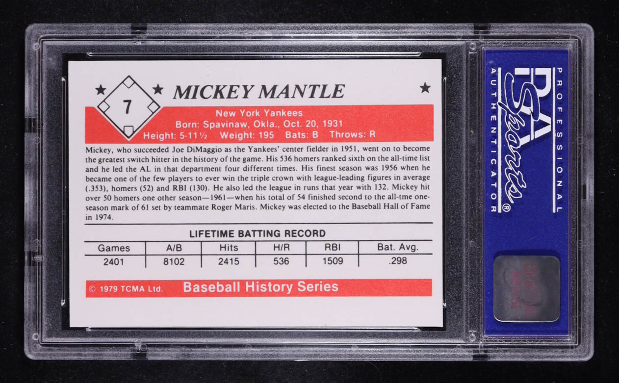 Mickey Mantle 1979 TCMA Baseball History Series #7 (PSA 10) at PristineAuction.com Mickey Mantle 1979 TCMA Baseball History Series #7 (PSA 10) at PristineAuction.com