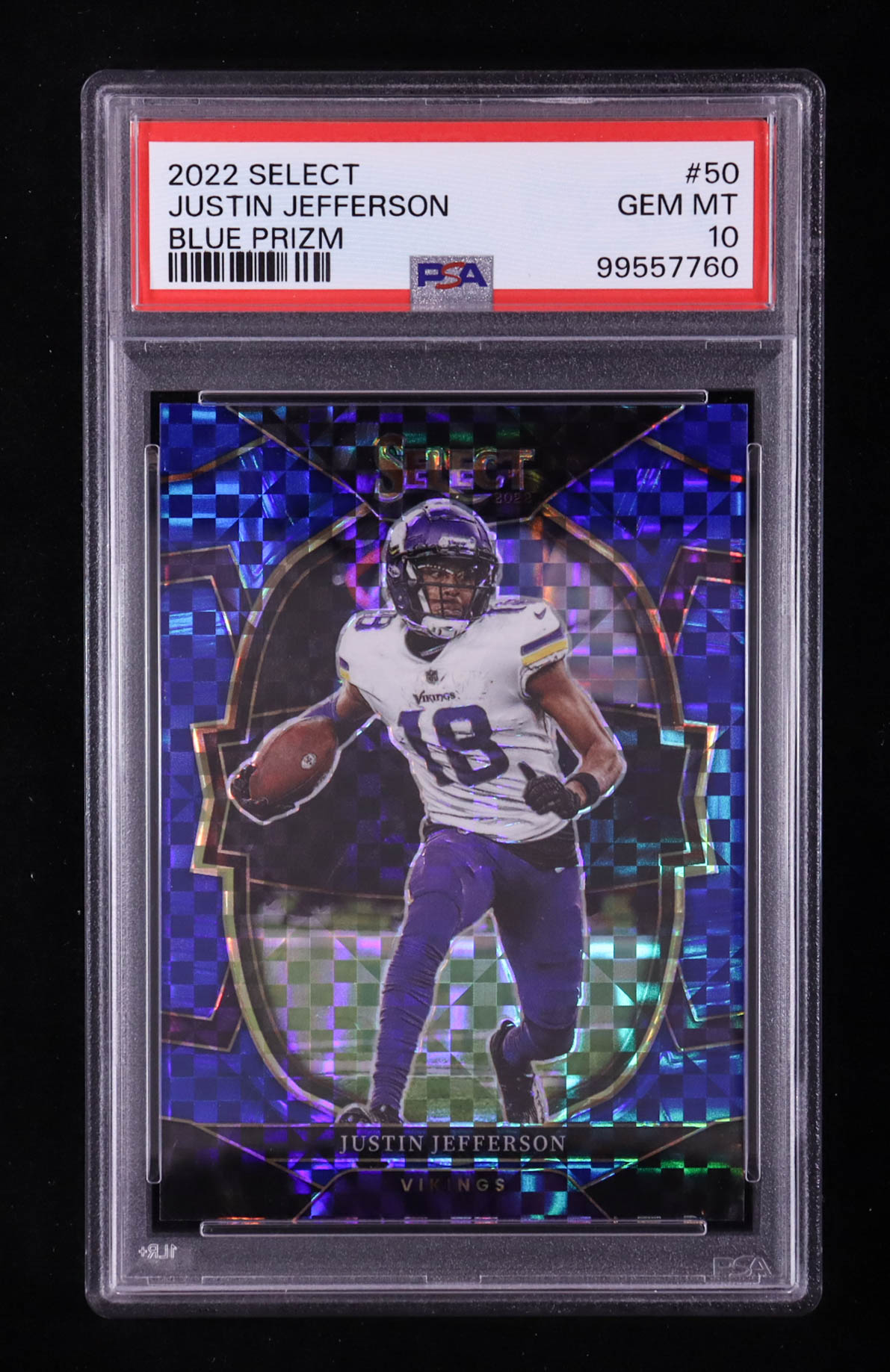 Justin Jefferson 2022 Select Prizm Blue #50 #037/199 (PSA 10) at PristineAuction.com Justin Jefferson 2022 Select Prizm Blue #50 #037/199 (PSA 10) at PristineAuction.com