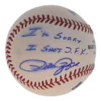Pete Rose Signed OML Baseball Inscribed "I'm Sorry I Shot JFK" (JSA) at PristineAuction.com