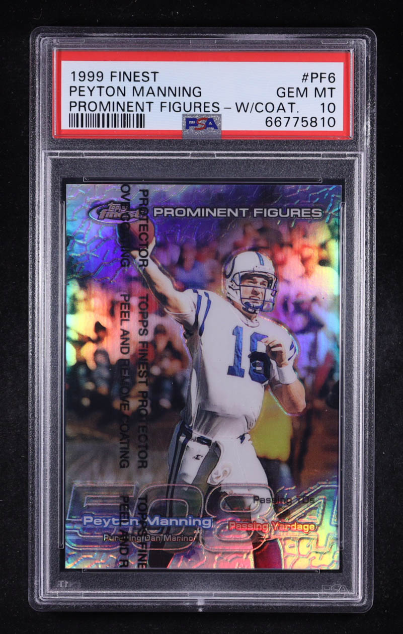 Peyton Manning 1999 Topps Finest Prominent Figures w/ Coating #PF6 #1004/5084 (PSA 10) at PristineAuction.com Peyton Manning 1999 Topps Finest Prominent Figures w/ Coating #PF6 #1004/5084 (PSA 10) at PristineAuction.com