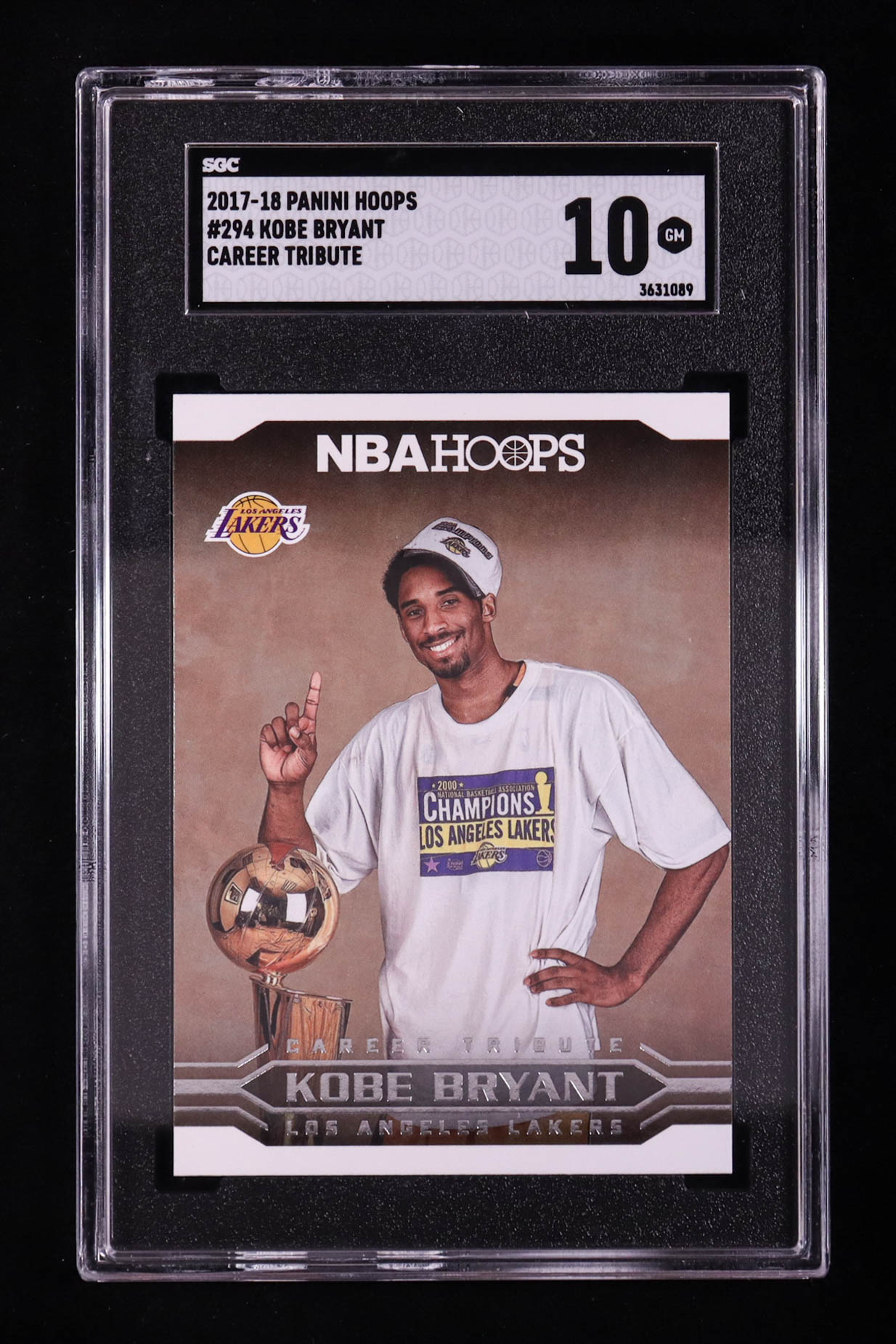 Kobe Bryant 2017-18 Hoops #294 / Career Tribute (SGC 10) at PristineAuction.com Kobe Bryant 2017-18 Hoops #294 / Career Tribute (SGC 10) at PristineAuction.com