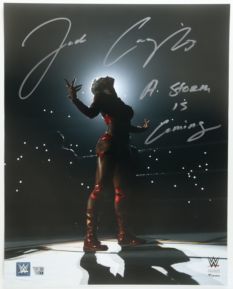 Jade Cargill Signed WWE 16x20 Photo Inscribed "A Storm is Coming" (Fanatics) at PristineAuction.com Jade Cargill Signed WWE 16x20 Photo Inscribed "A Storm is Coming" (Fanatics) at PristineAuction.com