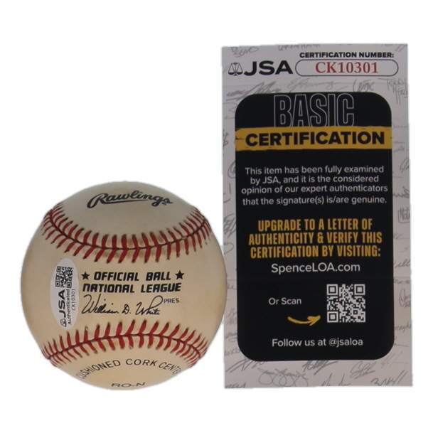 Hank Sauer Signed ONL Baseball Inscribed "Mayor of Wrigley Field" (JSA) at PristineAuction.com Hank Sauer Signed ONL Baseball Inscribed "Mayor of Wrigley Field" (JSA) at PristineAuction.com