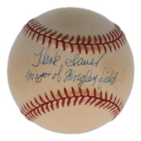 Hank Sauer Signed ONL Baseball Inscribed "Mayor of Wrigley Field" (JSA) at PristineAuction.com