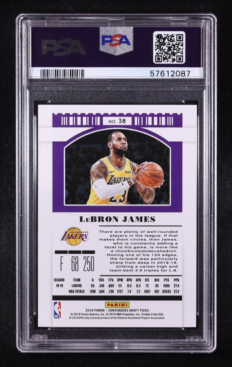 LeBron James 2019-20 Panini Contenders Draft Picks Variations #38 (PSA 9) at PristineAuction.com LeBron James 2019-20 Panini Contenders Draft Picks Variations #38 (PSA 9) at PristineAuction.com
