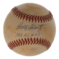 Bobby Shantz Signed OAL Baseball Inscribed "1952 AL MVP" (JSA) at PristineAuction.com