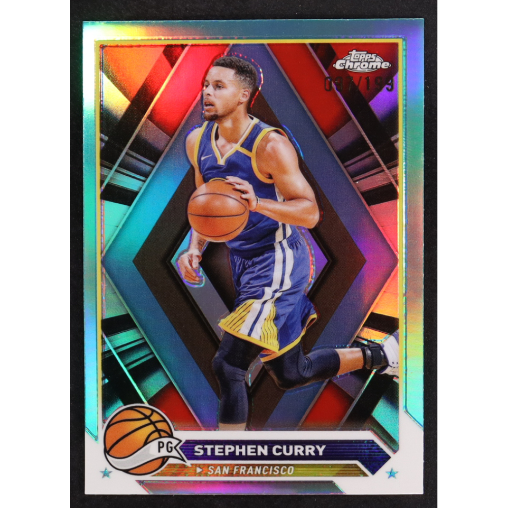 Stephen Curry 2023-24 Topps Chrome Aqua Refractors #30 #97/199 at PristineAuction.com