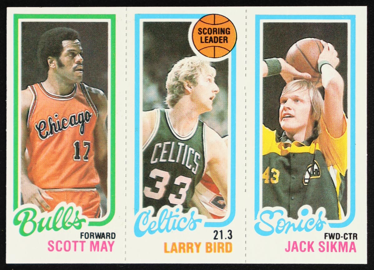 47 Scott May / 30 Larry Bird TL / 232 Jack Sikma 1980-81 Topps #98 at PristineAuction.com 47 Scott May / 30 Larry Bird TL / 232 Jack Sikma 1980-81 Topps #98 at PristineAuction.com