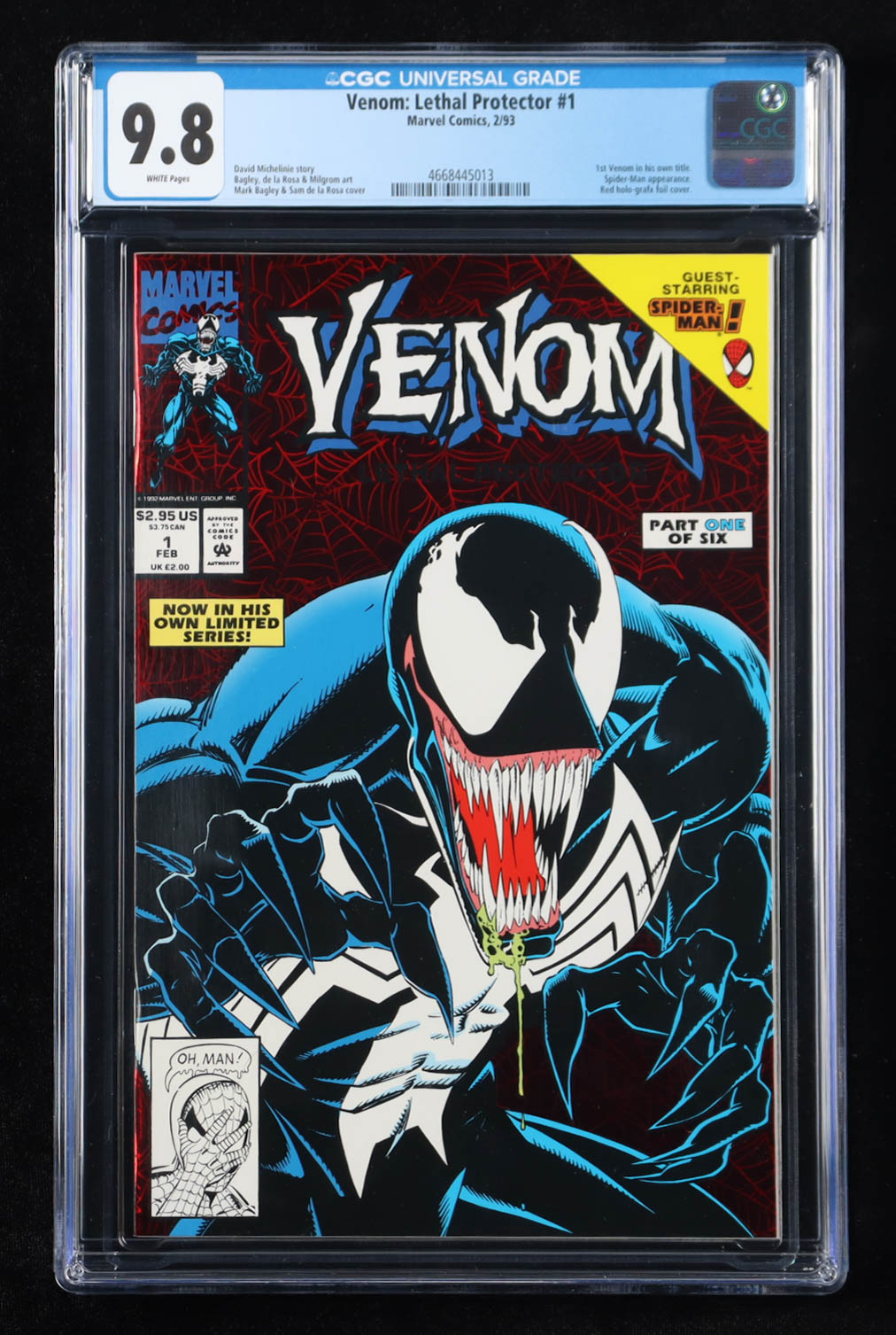 1993 "Venom: Lethal Protector" Issue #1 Marvel Comic Book (CGC 9.8) at PristineAuction.com 1993 "Venom: Lethal Protector" Issue #1 Marvel Comic Book (CGC 9.8) at PristineAuction.com