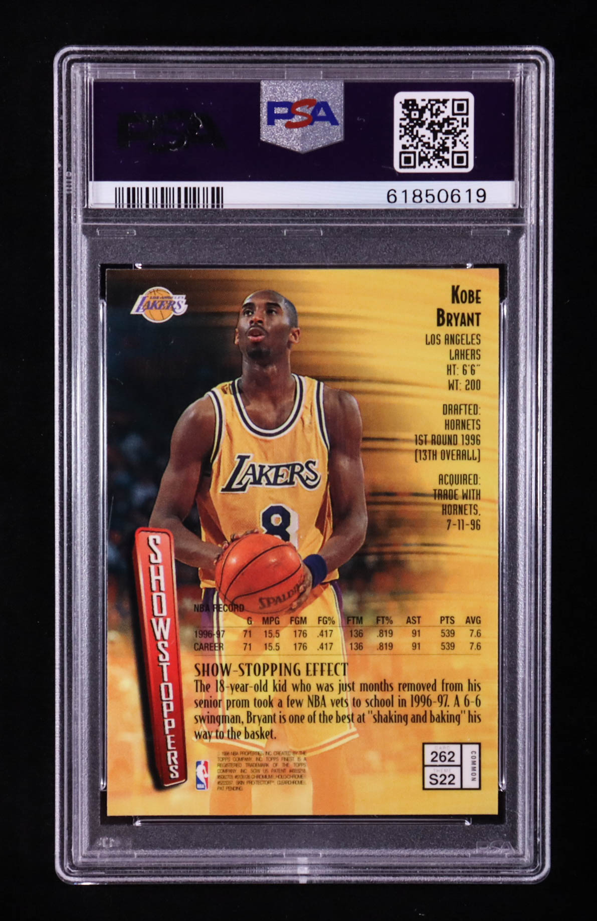 Kobe Bryant 1997-98 Finest #262 with Coating (PSA 9) at PristineAuction.com Kobe Bryant 1997-98 Finest #262 with Coating (PSA 9) at PristineAuction.com