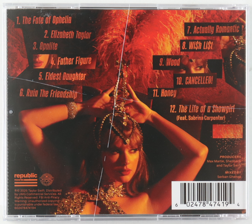 Taylor Swift Signed "The Life of a Showgirl" CD Album Insert (JSA) at PristineAuction.com Taylor Swift Signed "The Life of a Showgirl" CD Album Insert (JSA) at PristineAuction.com