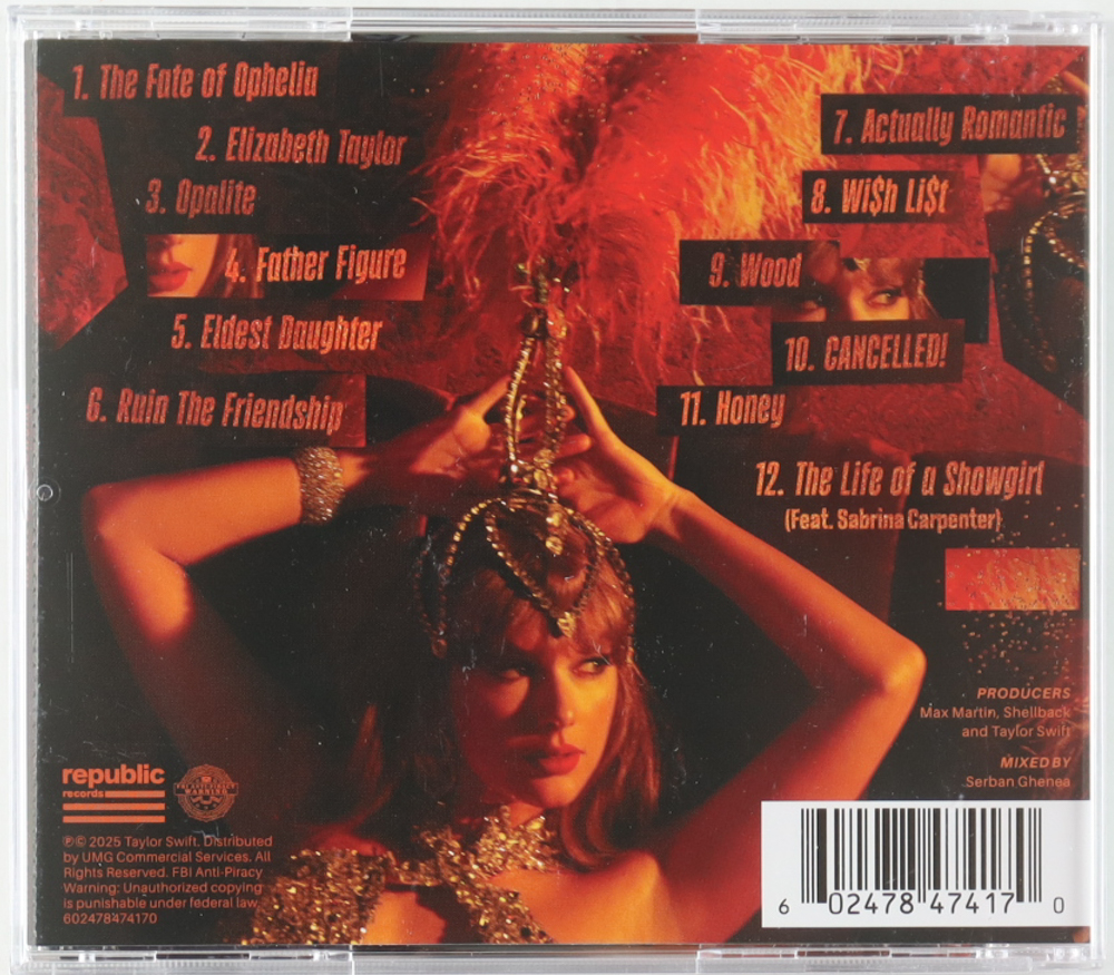 Taylor Swift Signed "The Life of a Showgirl" CD Album Insert (JSA) at PristineAuction.com Taylor Swift Signed "The Life of a Showgirl" CD Album Insert (JSA) at PristineAuction.com