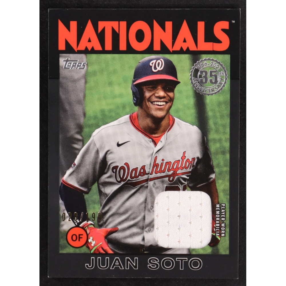 Juan Soto 2021 Topps '86 Topps Relics Black #86RJSO #28/199 at PristineAuction.com