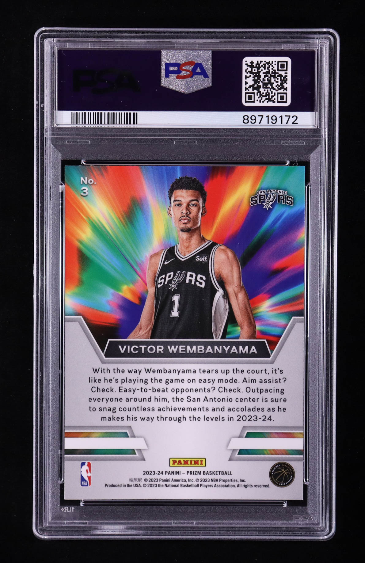 Victor Wembanyama 2023-24 Panini Prizm Instant Impact #3 RC (PSA 10) at PristineAuction.com Victor Wembanyama 2023-24 Panini Prizm Instant Impact #3 RC (PSA 10) at PristineAuction.com