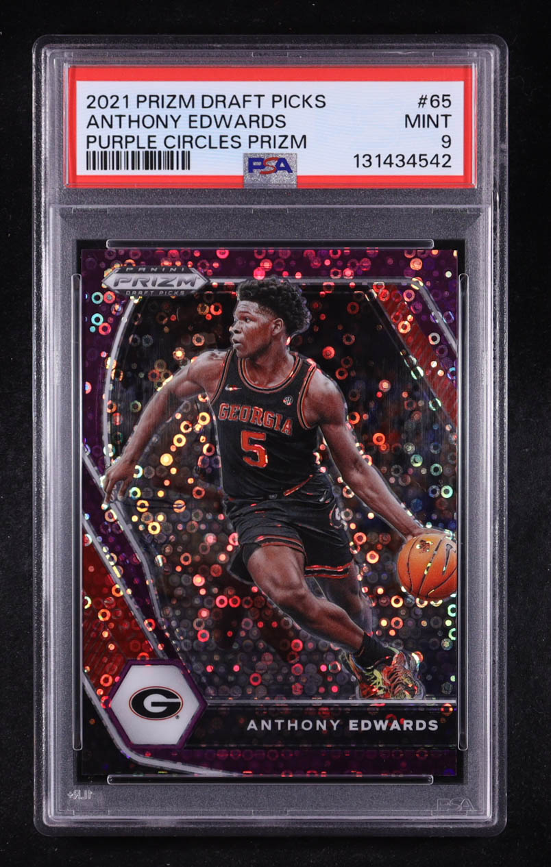 Anthony Edwards 2021-22 Panini Prizm Draft Picks Prizms Purple Circles #65 #12/50 (PSA 9) at PristineAuction.com Anthony Edwards 2021-22 Panini Prizm Draft Picks Prizms Purple Circles #65 #12/50 (PSA 9) at PristineAuction.com