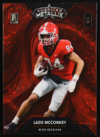 Ladd McConkey 2023 Wild Card American Metallix Red Holo Circles #WMPLM #4/4 RC at PristineAuction.com