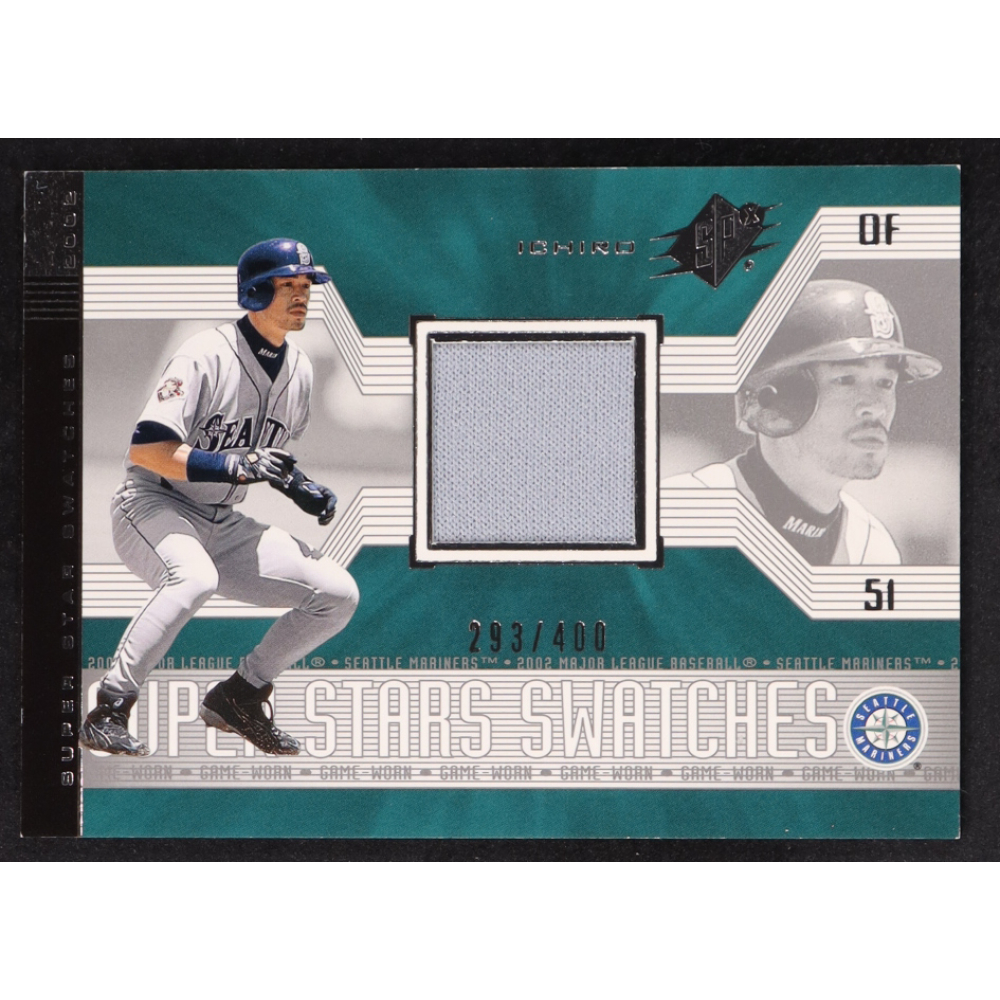 Ichiro Suzuki 2002 SPx SuperStars Swatches Silver #165 #293/400 at PristineAuction.com