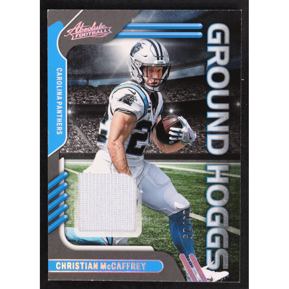 Christian McCaffrey 2022 Absolute Ground Hoggs Materials Holo Silver #4 #16/25 at PristineAuction.com