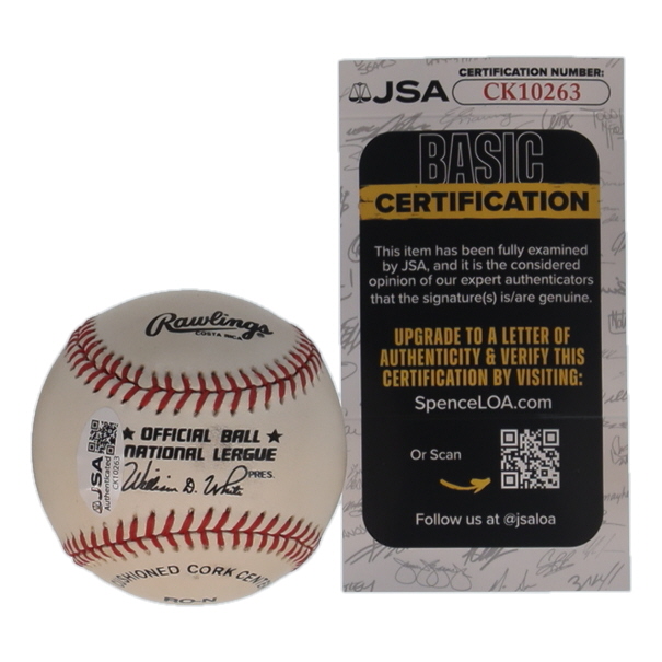 Carl Erskine Signed ONL Baseball (JSA) at PristineAuction.com Carl Erskine Signed ONL Baseball (JSA) at PristineAuction.com