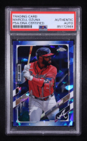 Marcell Ozuna Signed 2021 Topps Chrome Sapphire League Leaders #220 (PSA) at PristineAuction.com