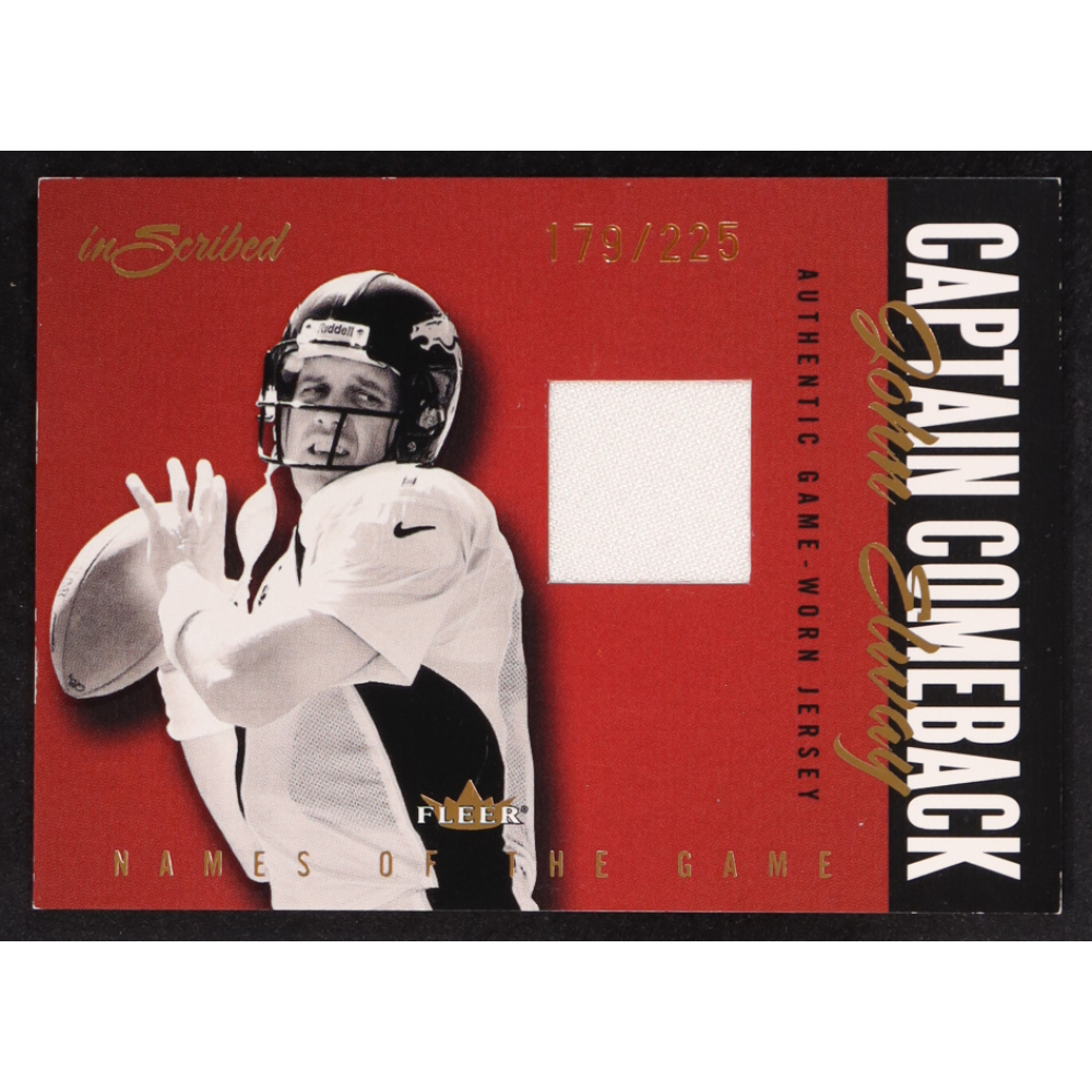 John Elway 2004 Fleer Inscribed Names of the Game Jersey Copper #NGJJE #179/225 at PristineAuction.com