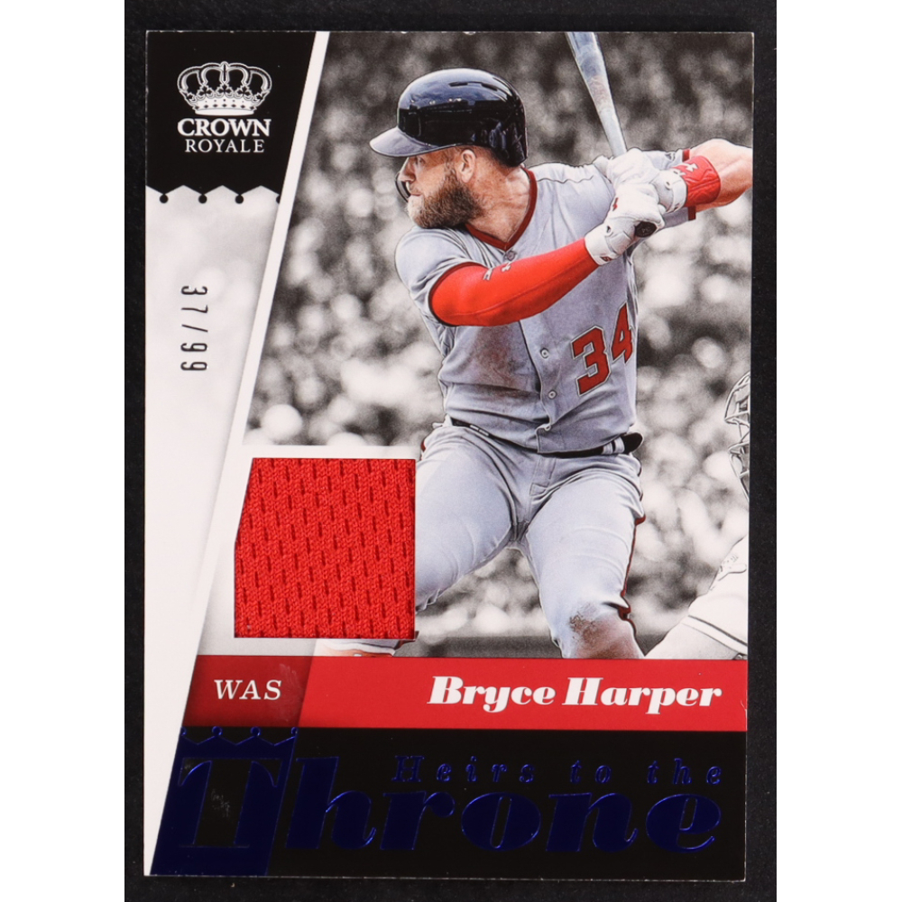 Bryce Harper 2018 Crown Royale Heirs to the Throne Materials Blue #19 #37/99 at PristineAuction.com